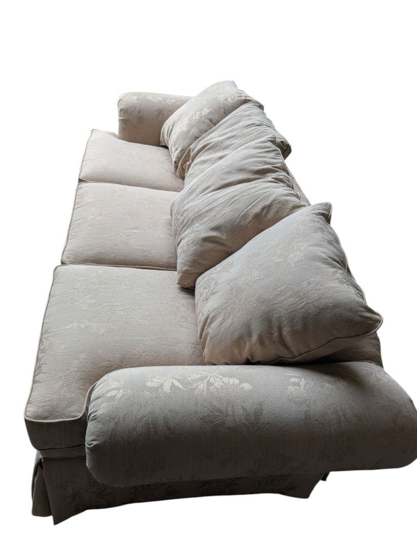 Traditional Floral Upholstered Three-Seat Sofa