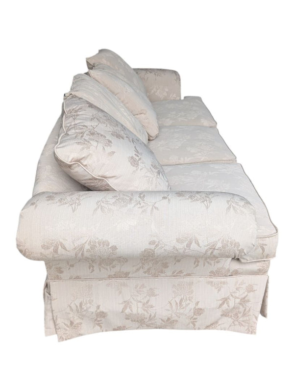 Traditional Floral Upholstered Three-Seat Sofa