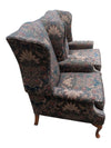 Pair of Traditional Paisley Wingback Armchairs
