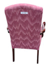 Pair of Vintage Pink Upholstered Wood Armchairs