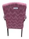 Pair of Vintage Pink Upholstered Wood Armchairs