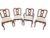 Set of 4 Vintage-Style Wood Dining Chairs with Upholstered Seats