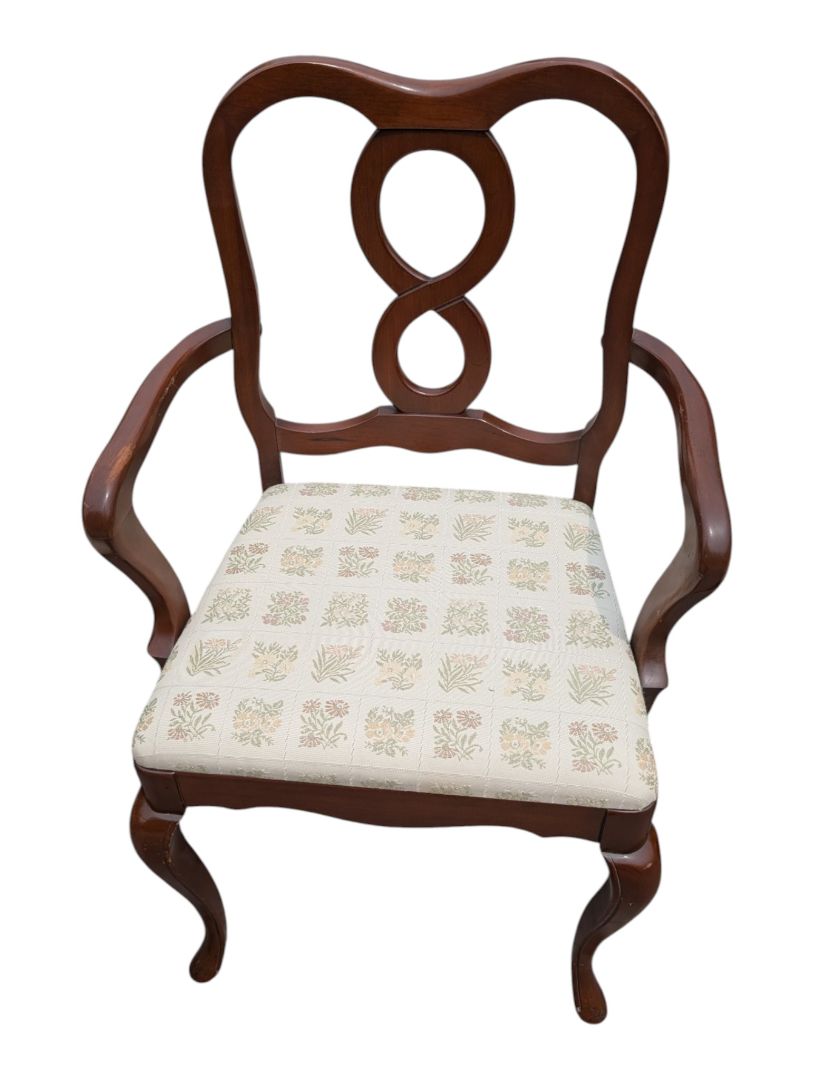 Set of 4 Vintage-Style Wood Dining Chairs with Upholstered Seats