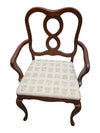 Set of 4 Vintage-Style Wood Dining Chairs with Upholstered Seats