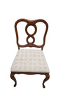 Set of 4 Vintage-Style Wood Dining Chairs with Upholstered Seats