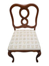 Set of 4 Vintage-Style Wood Dining Chairs with Upholstered Seats