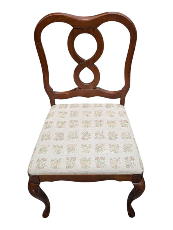 Set of 4 Vintage-Style Wood Dining Chairs with Upholstered Seats