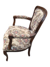 Vintage Floral Upholstered Wood Armchair