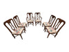 Set of 6 Traditional Wood Dining Chairs with Floral Upholstered Seats