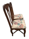 Set of 6 Traditional Wood Dining Chairs with Floral Upholstered Seats
