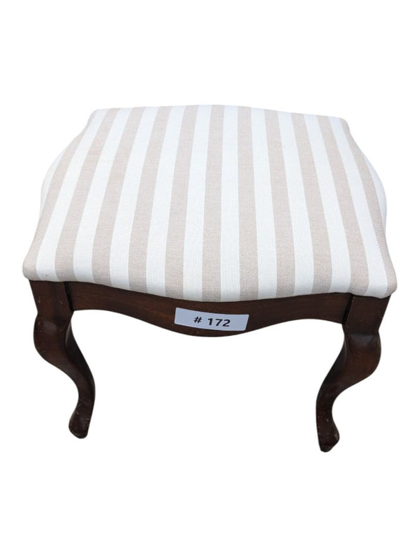 Striped Upholstered Footstool / Ottoman