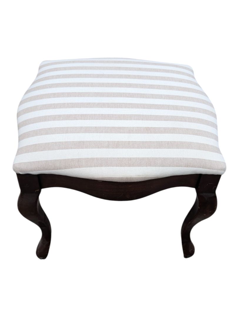 Striped Upholstered Footstool / Ottoman