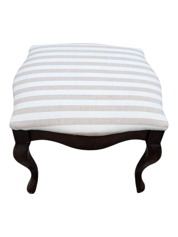 Striped Upholstered Footstool / Ottoman