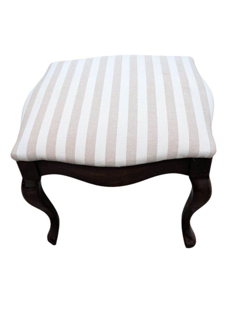 Striped Upholstered Footstool / Ottoman