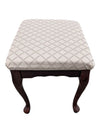 Vintage Upholstered Vanity Stool with Cabriole Legs