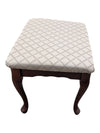 Vintage Upholstered Vanity Stool with Cabriole Legs
