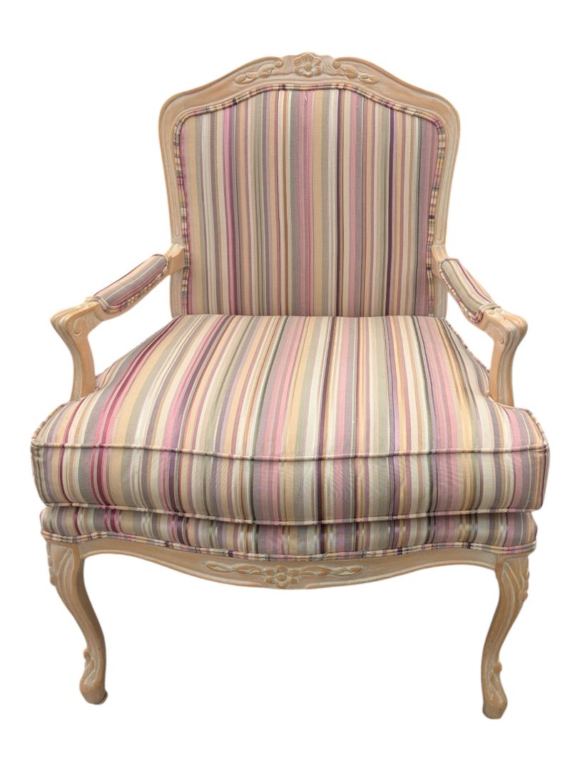 Vintage French Provincial Style Upholstered Armchair