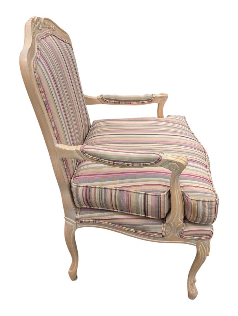 Vintage French Provincial Style Upholstered Armchair