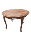 Round Wood Parquet-Top Accent Table