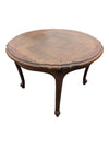Round Wood Parquet-Top Accent Table