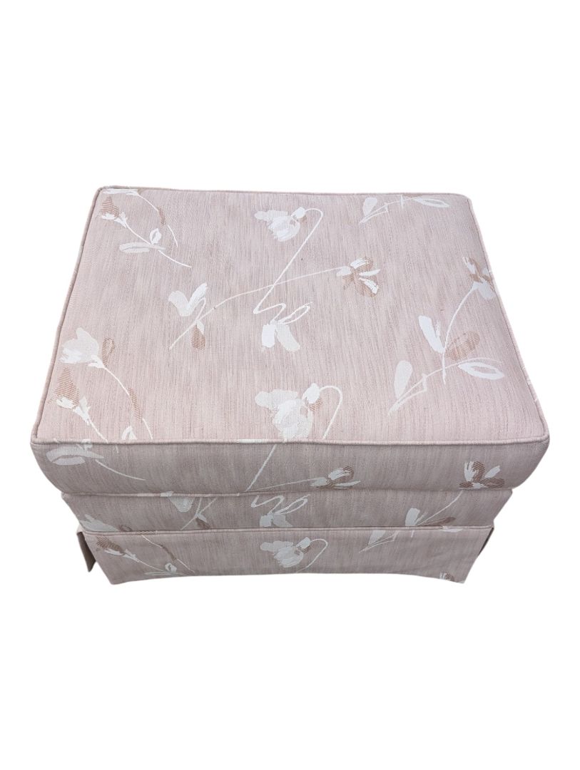 Upholstered Floral Armchair with Matching Ottoman