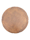 Round Wood Parquet-Top Accent Table