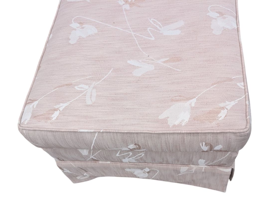 Upholstered Floral Armchair with Matching Ottoman