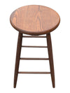 Vintage Solid Wood Round Counter Stool