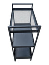 Black Metal Three-Tier Rolling Utility Cart