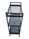 Black Metal Three-Tier Rolling Utility Cart
