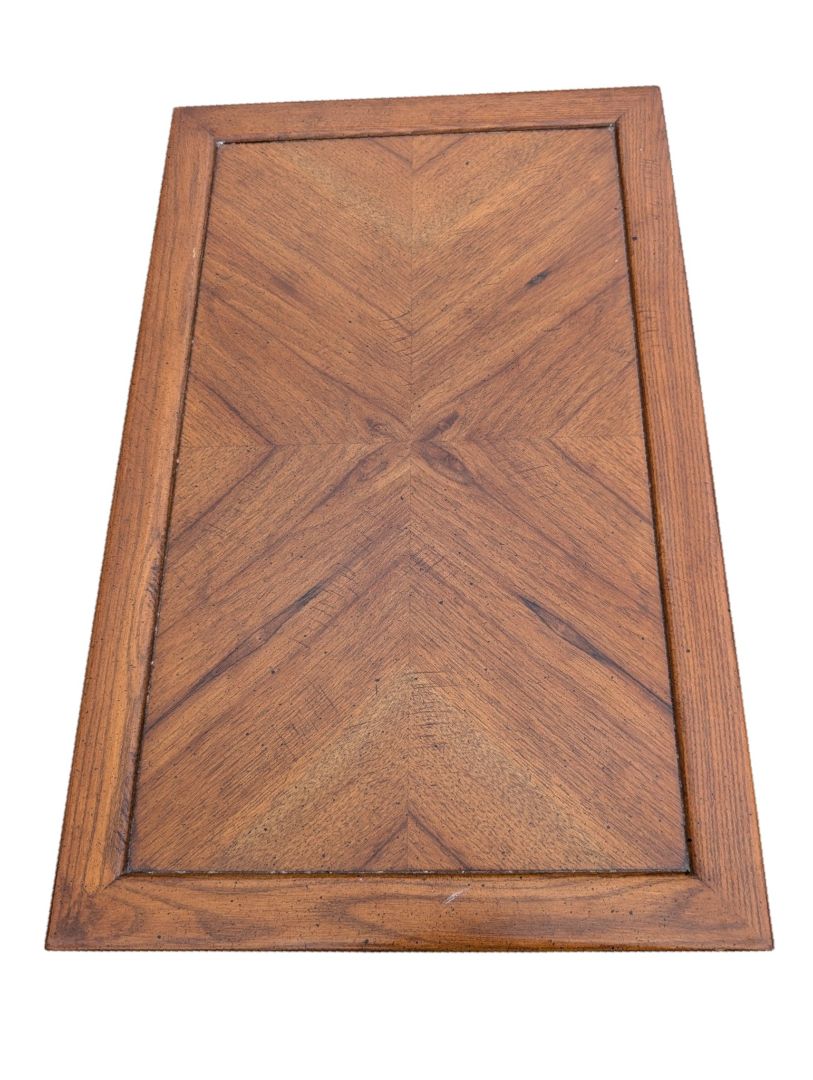 Vintage Two-Tier Barley Twist End Table with Parquetry Top