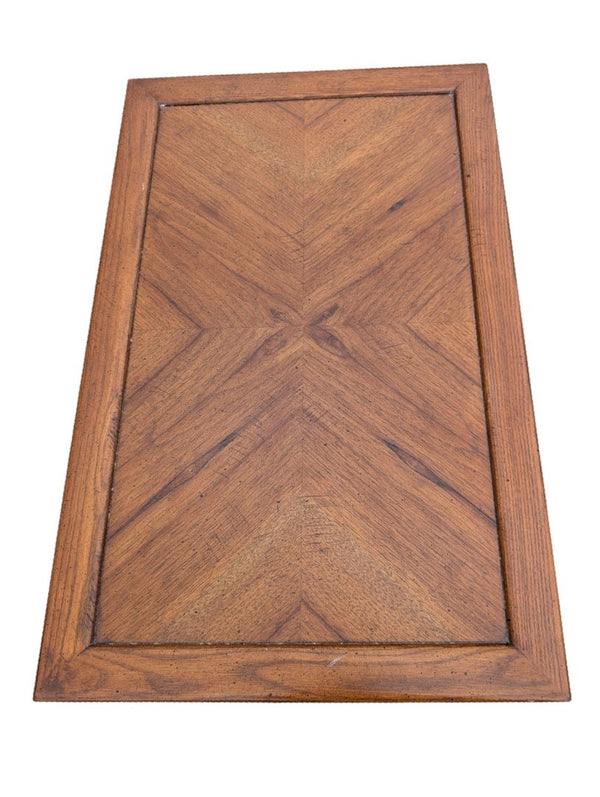 Vintage Two-Tier Barley Twist End Table with Parquetry Top