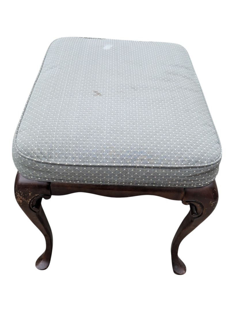 Traditional Grey Wingback Armchair with Matching Ottoman
