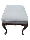 Traditional Grey Wingback Armchair with Matching Ottoman