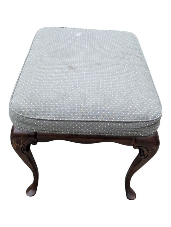 Traditional Grey Wingback Armchair with Matching Ottoman