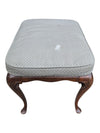 Traditional Grey Wingback Armchair with Matching Ottoman