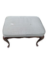 Traditional Grey Wingback Armchair with Matching Ottoman