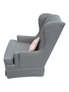 Traditional Grey Wingback Armchair with Matching Ottoman
