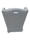 Traditional Grey Wingback Armchair with Matching Ottoman