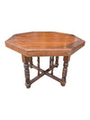 Vintage Octagonal Extendable Wood Dining / Game Table with External Leaf