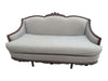 Traditional Carved Wood Frame Sofa with Light Damask Upholstery
