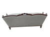 Traditional Carved Wood Frame Sofa with Light Damask Upholstery