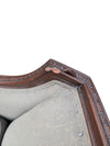 Traditional Carved Wood Frame Sofa with Light Damask Upholstery
