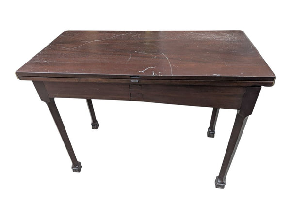 Vintage Mahogany-Style Drop-Leaf Pembroke Side Table with Drawer