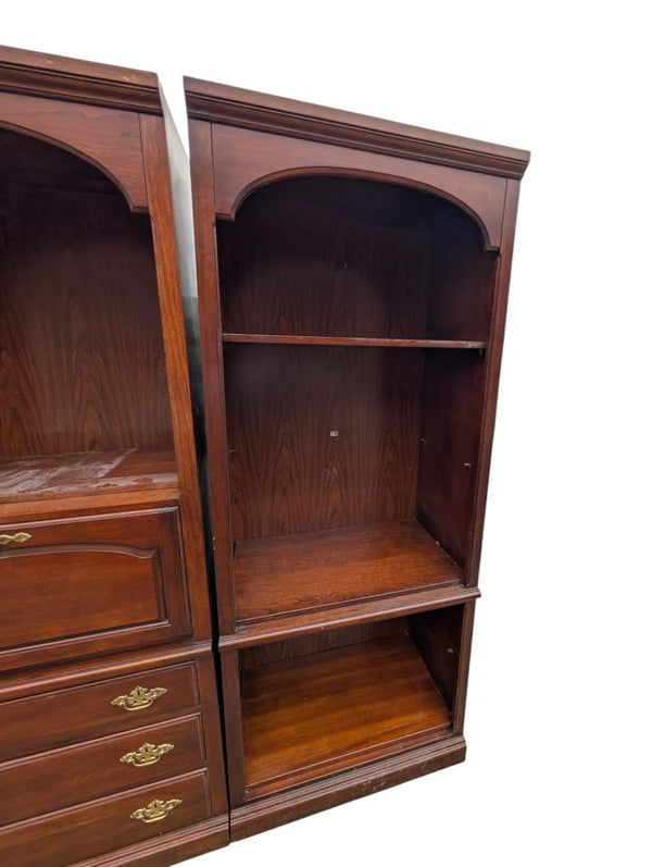 3-Piece Traditional Modular Wall Unit with Drop-Front Desk & Storage