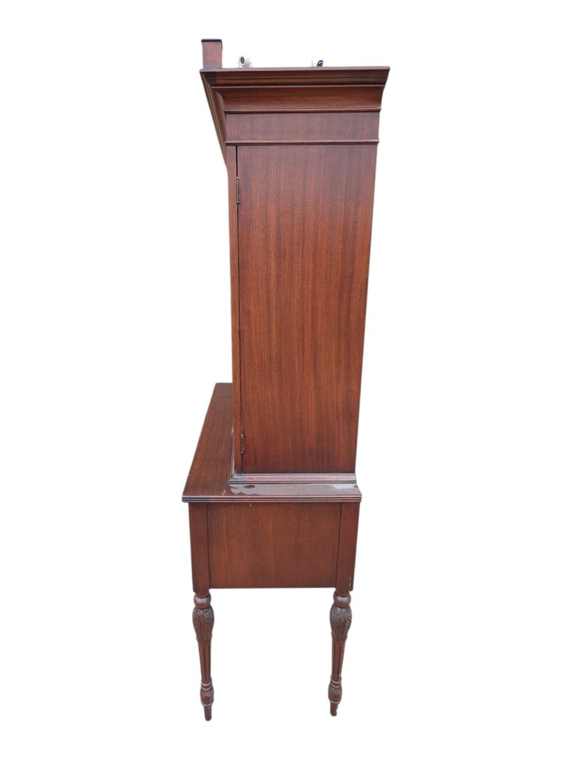 Traditional Wood & Glass Display Cabinet with Eagle Finial
