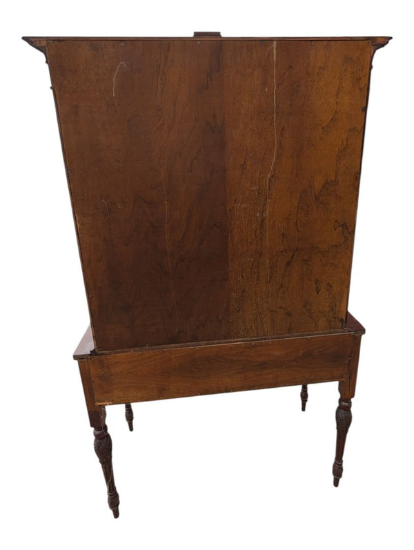 Traditional Wood & Glass Display Cabinet with Eagle Finial