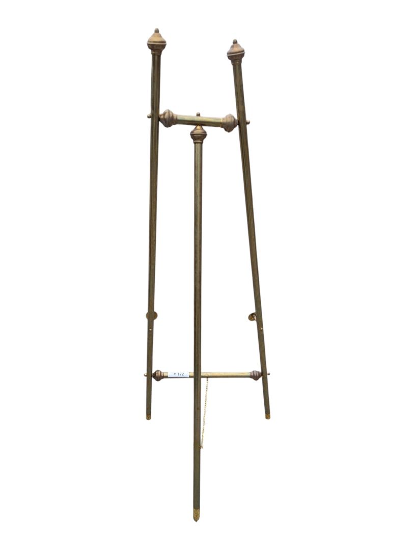 Tall Vintage Brass Display Easel / Art Stand