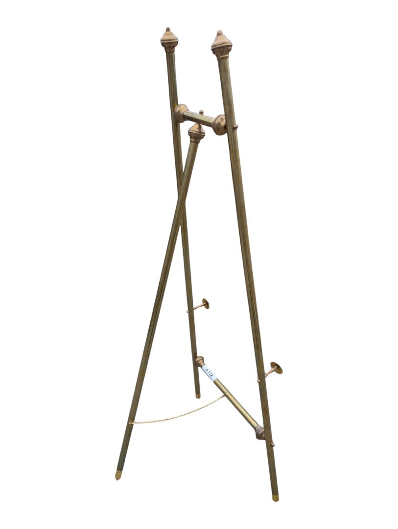 Tall Vintage Brass Display Easel / Art Stand