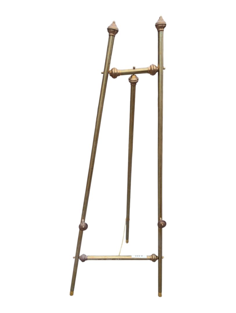 Tall Vintage Brass Display Easel / Art Stand